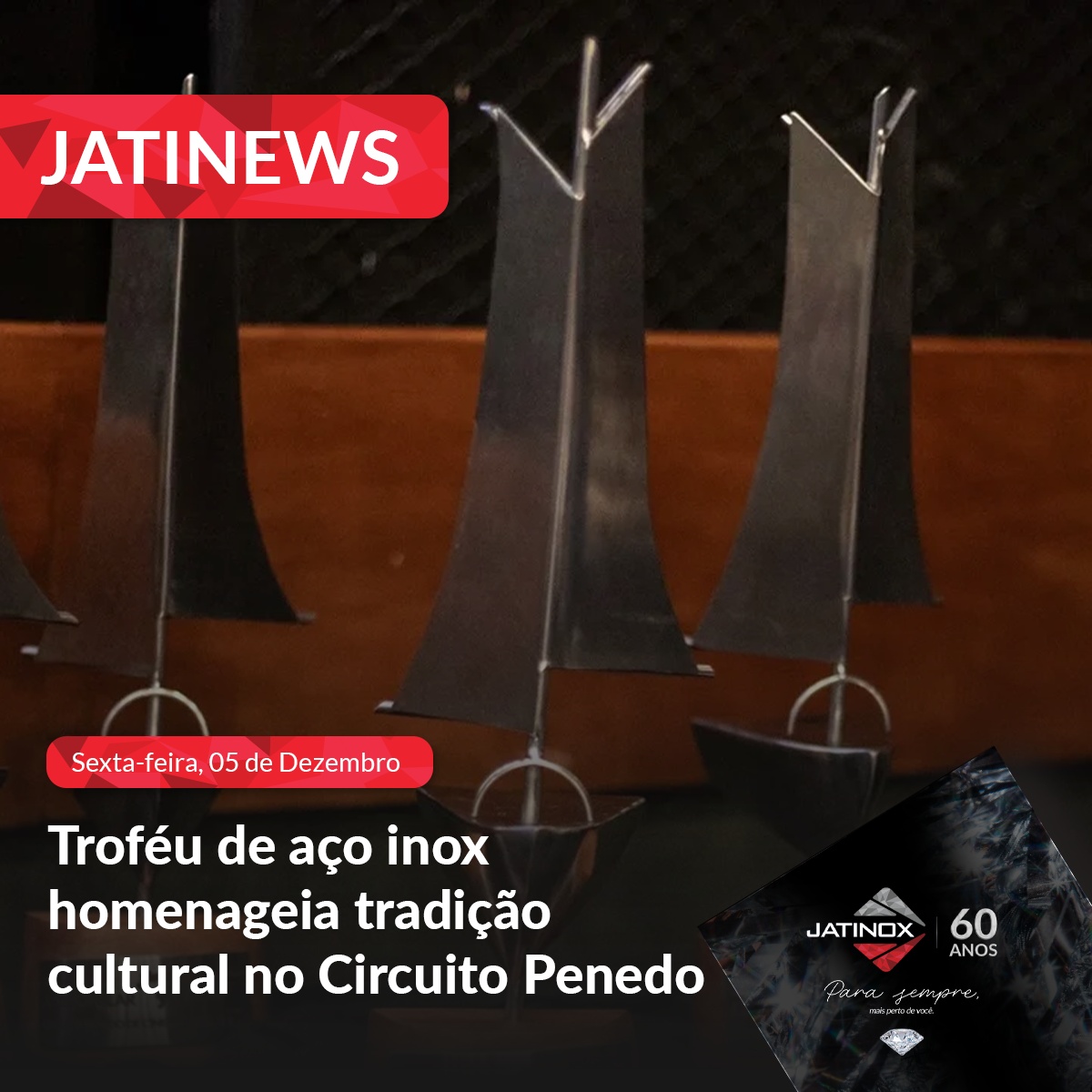 Troféu de aço inox homenageia tradição cultural no Circuito Penedo