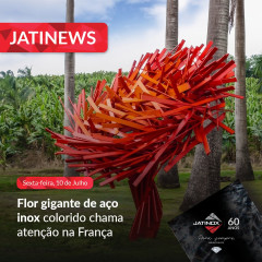 Flor gigante de aço inox colorido chama atenção na França 